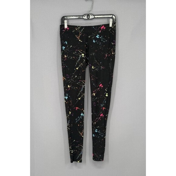 Tipsy Elves Splatter Legging Womens Small Black Pull On 80s Retro Halloween - Picture 1 of 8